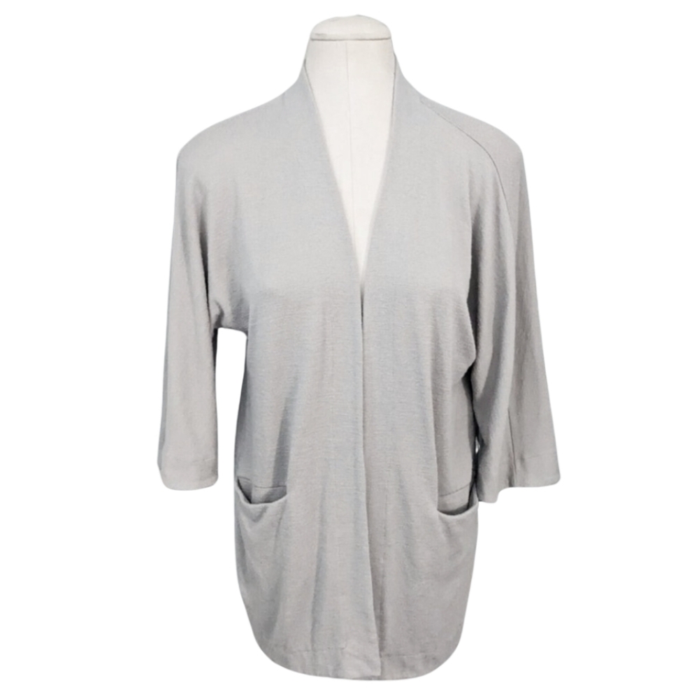 Aritzia Wilfred Free Zlata Open Front Sweater Cardigan Ashen Light Gray …